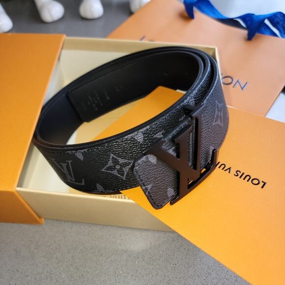 Louis Vuitton LV Initiales 40mm Matte Black Men's Belt Authentic in Box … - Picture 5 of 10